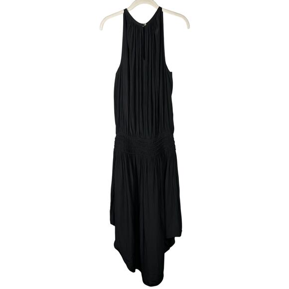 Ramy Brook Black Audrey Smocked Midi Dress Size Large - Picture 4 of 14